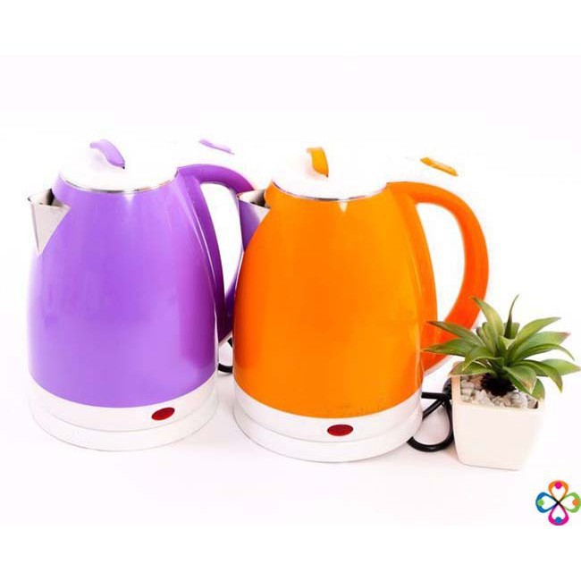 Ấm Siêu Tốc Đun Nước Electric Kettle  Dung Tích 1.8 Lít Loại 2 Lớp Màu, Bảo Hành 6 Tháng Lỗi Đổi Mới - BX