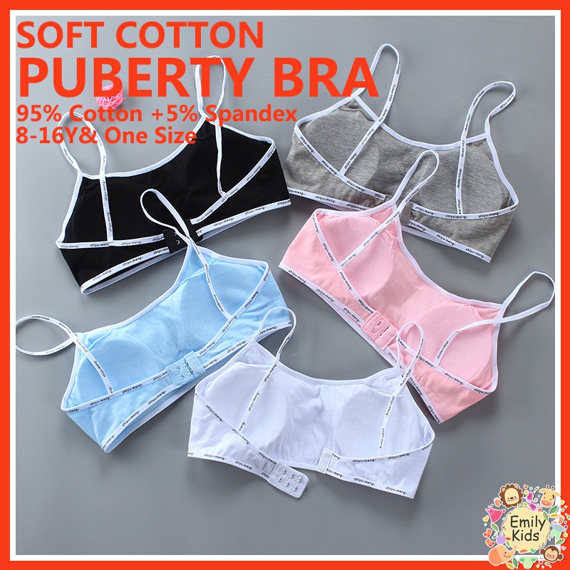 B2177 [B2177] #Áo Ngực Cotton Không Gọng Dây Đeo Tùy Chỉnh Thoải Mái Thời Trang Cho Tuổi Teen / Bé Trai 10-16 Tuổi