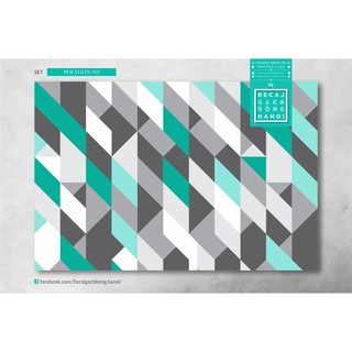 Decal gạch bông trang trí dạng cuộn - Set polygon