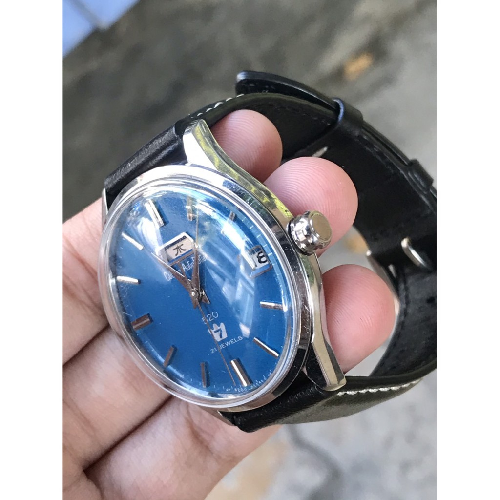 Đồng hồ nam CITIZEN AUTO DATER 7 cơ cổ  - mặt xanh - Nhật