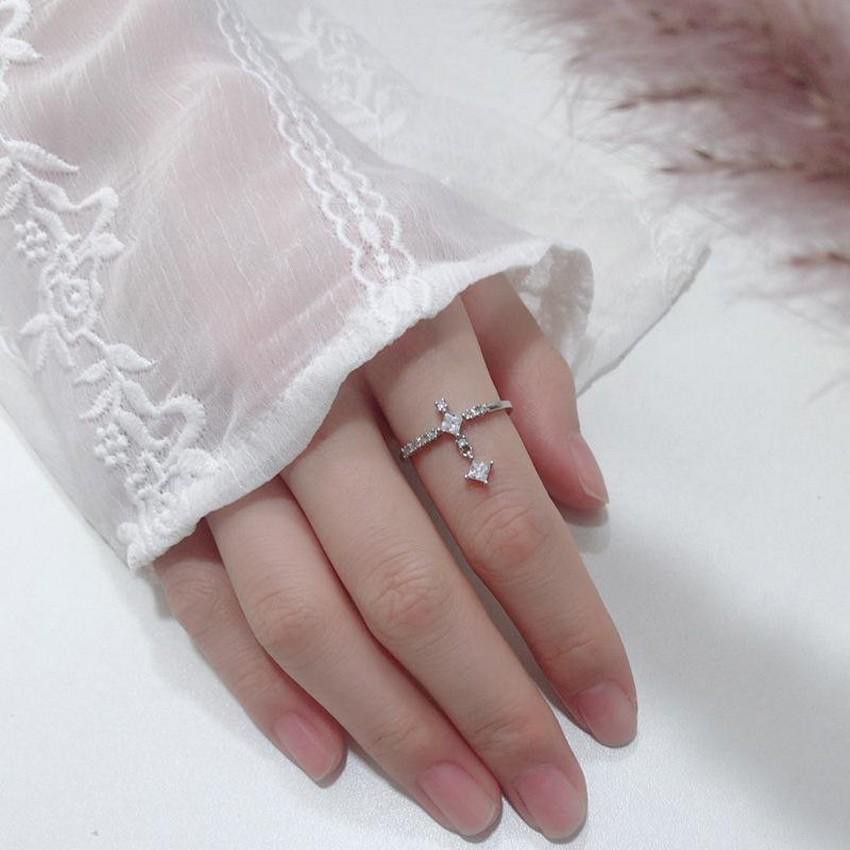 Nhẫn đính đá sang trọng Aura phụ kiện phong cách Hàn Quốc dễ thương