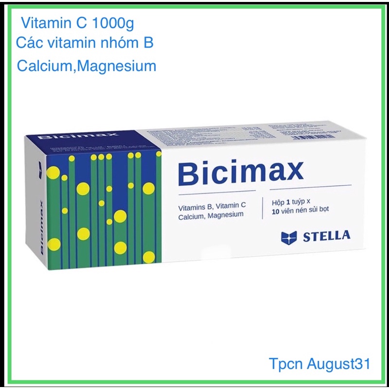 Bicimax Stella  Viên bố sung vitamin C  và khoáng chất Tube 10 viên