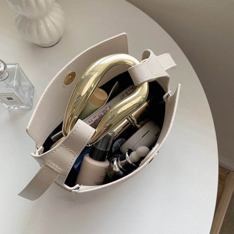 IELGY Túi Đeo Vai Hình Vuông Nhỏ Có Khóa Cài Phối Dây Xích Kiểu Hàn Quốc Cho Nữ