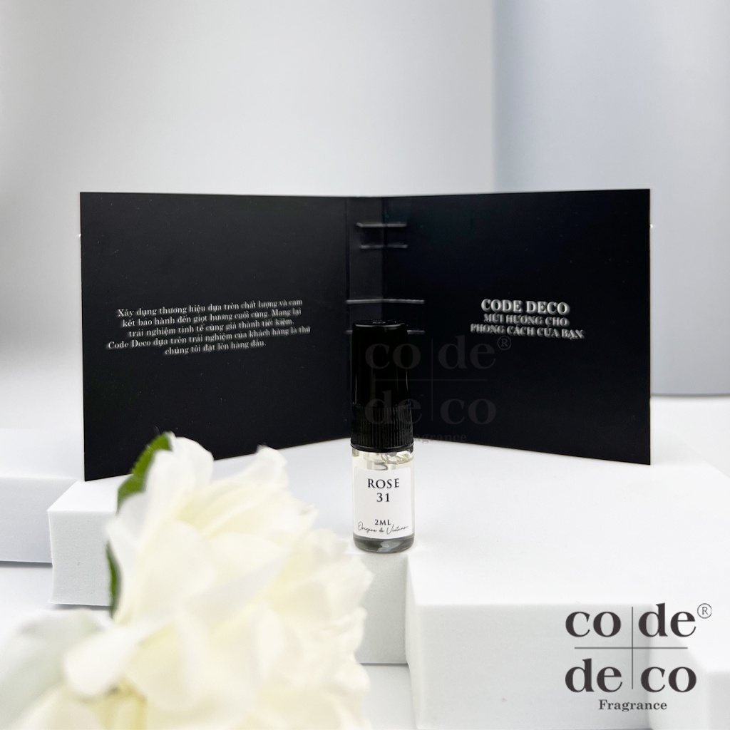 Tinh dầu thơm CODEDECO Rose By Code thanh lịch, thu hút Vial 2ml