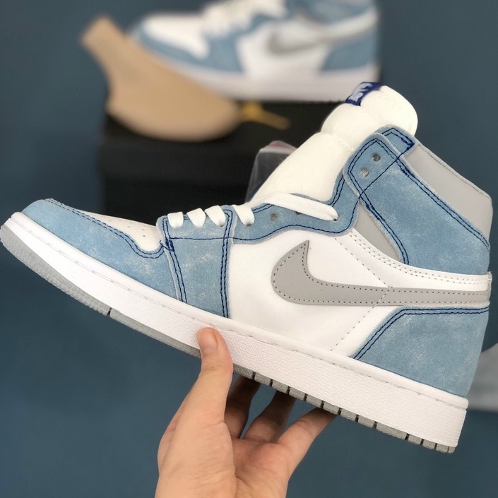 Giày jordan cổ cao hyper royal high quality cực hot, jordan cổ cao xanh xước