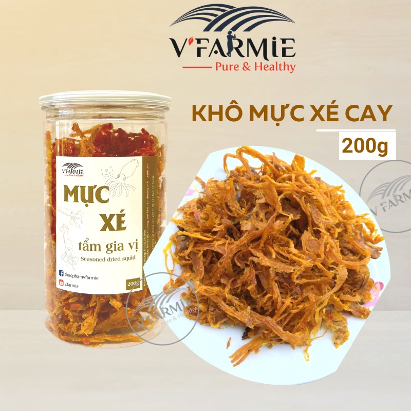 Khô mực xé cay tẩm gia vị Hũ 200g - Loại 1 thơm ngon