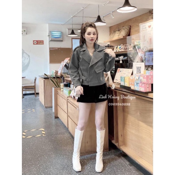 [Ảnh thật+Video]Áo khoác cổ vest dáng ngắn, túi hộp dày đẹp, ấm áp.Áo khoác dạ nữ thời trang mùa đông. | BigBuy360 - bigbuy360.vn