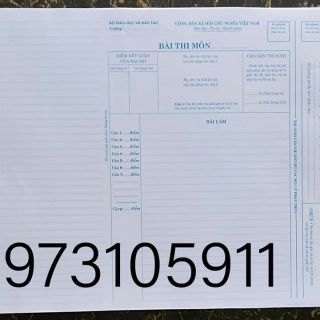 Giấy thi khổ A3 -100 tờ giấy thi của BGDĐT