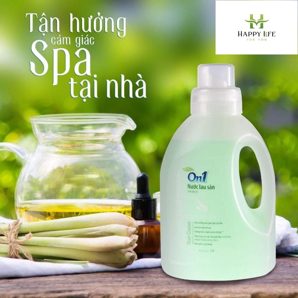 Nước lau sàn Lix, nước lau nhà On1 tinh dầu sả 2.7L, đuổi muỗi, diệt khuẩn, khử mùi - Happy Life 4U