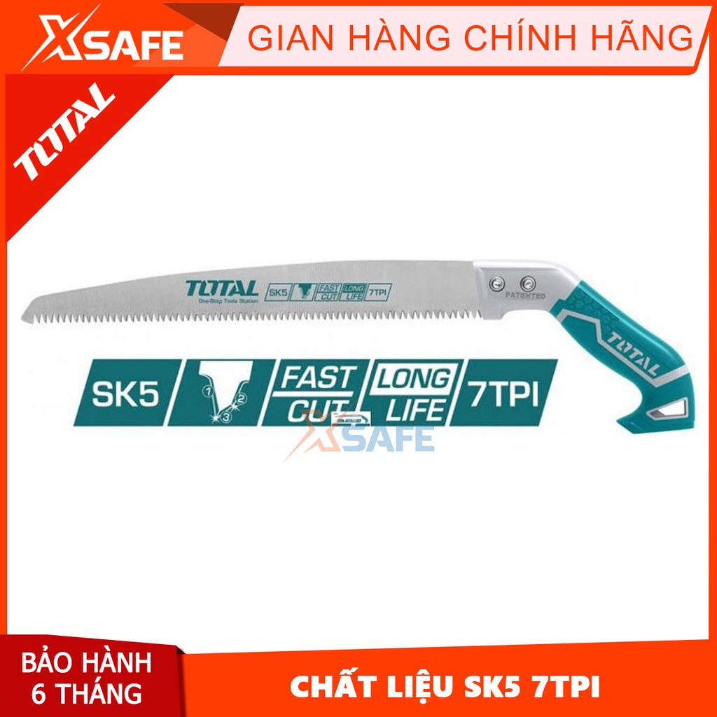 Cưa cành cầm tay lưỡi thẳng 7inch TOTAL THT5113006 Cưa gỗ chuyên dụng siêu sắc bén, lưỡi cưa chống cong gãy, chống rỉ