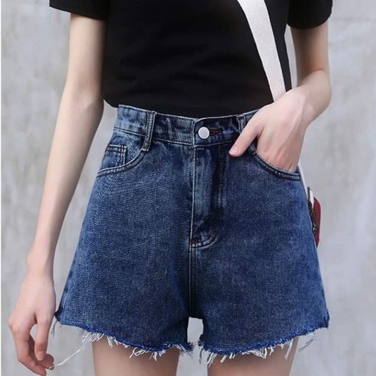 Quần Short Rách Cạp Cao_C5