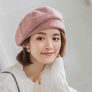 Unique design striped beret hat for women