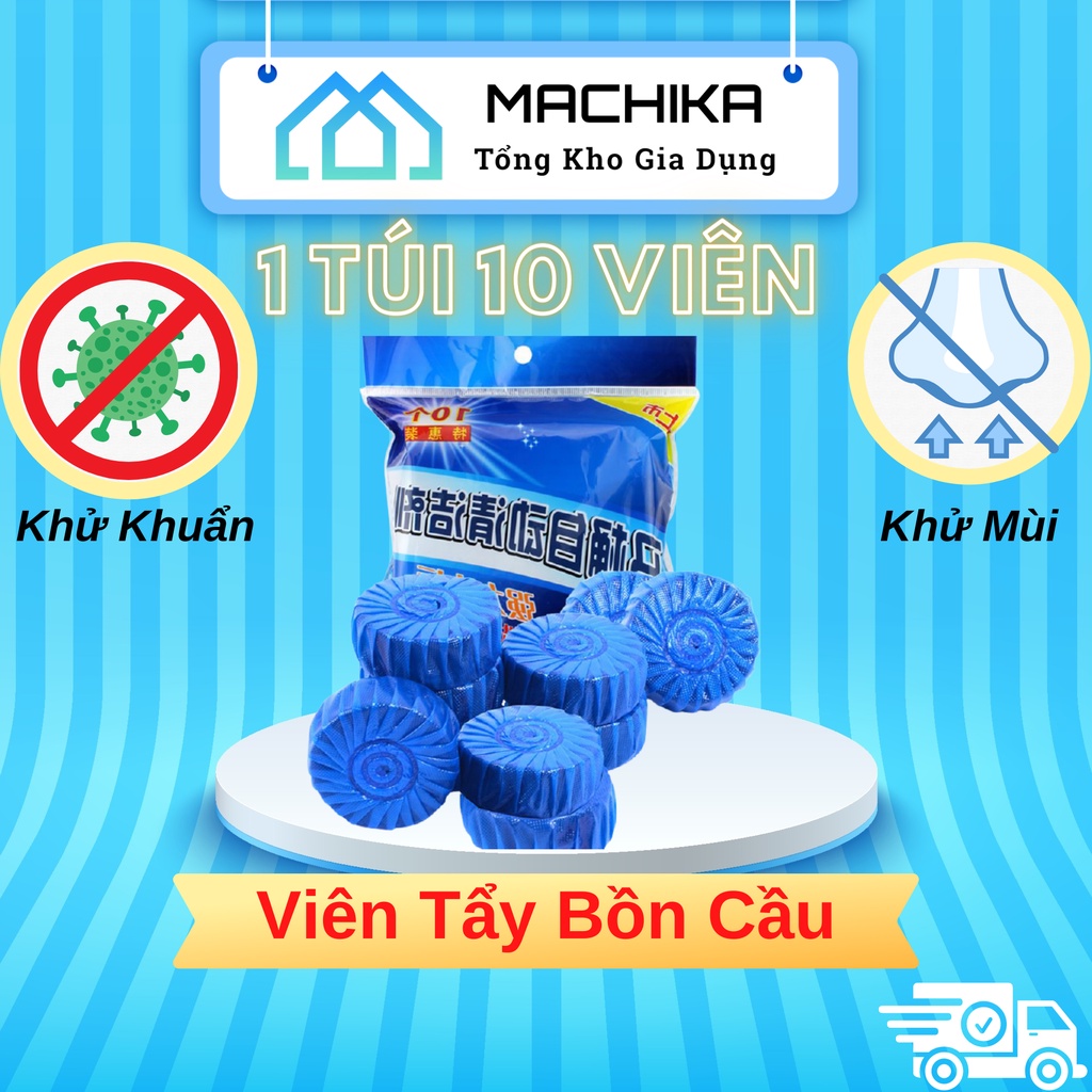 Bộ 10 Viên Khử Mùi Tẩy Bồn Cầu Thế Hệ Mới 2X - Viên Thả Toilet Diệt Khuẩn, Tẩy Sạch Vệ Sinh Vết Bám Bẩn - SHEN