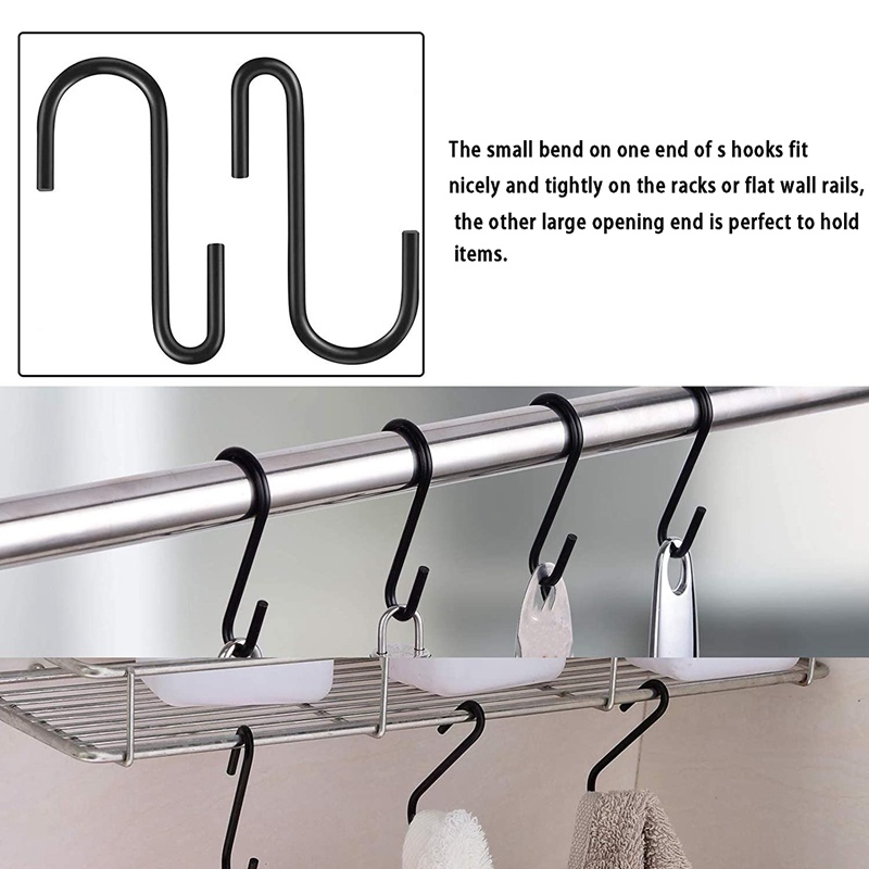 Bộ 40 Móc Treo Quần Áo Hình Chữ S Bằng Kim Loại Tiện Dụng Cho Nhà Bếp / Phòng Tắm