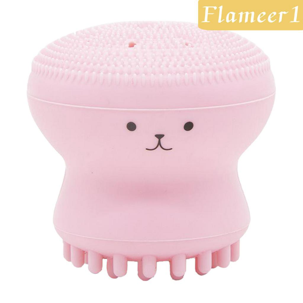 1 Cọ Rửa Mặt Silicone Hình Bạch Tuộc Dễ Thương Giúp Mát Xa Loại Bỏ Tế Bào Chết Và Làm Sạch Sâu