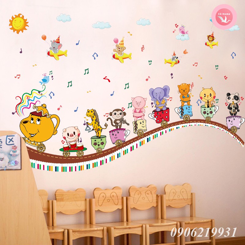 Tranh Dán Tường Cho Bé (CỰC RẺ) - Decal Dán Tường Cho Bé phòng Ngủ 3D Cho Bé TE55
