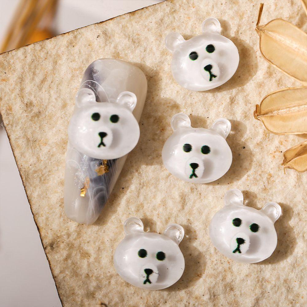 OCEANMAP Phụ Kiện Trang Trí Móng Tay 3D Hình Gấu Hoạt Hình Dễ Thương