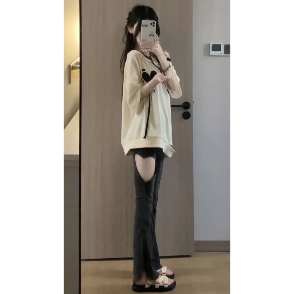 Áo Thun Tay Ngắn Dáng Rộng Thiết Kế Oversized Năng Động Thời Trang Dành Cho Mùa