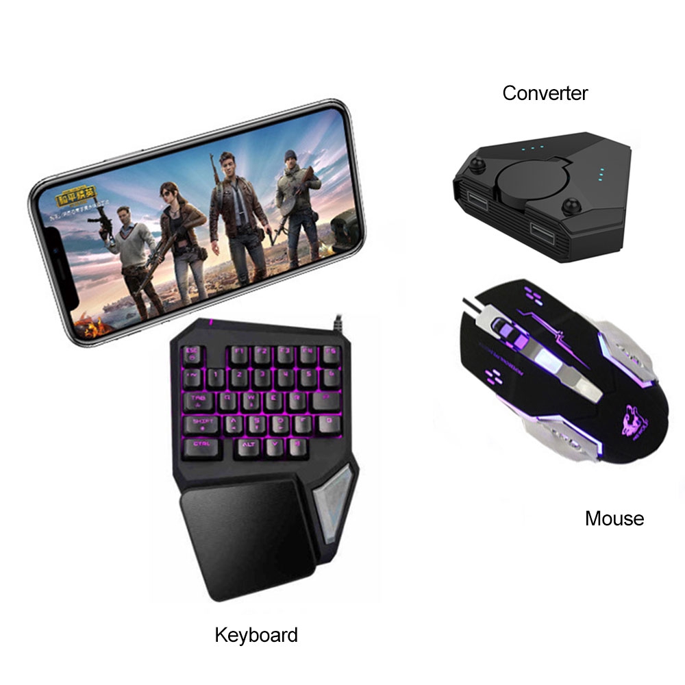 【mouse】 Pubg Mobile Bluetooth 5.0 Android PUBG Controller Mobile Controller Gaming Keyboard Mouse Converter For IOS /Android/PC