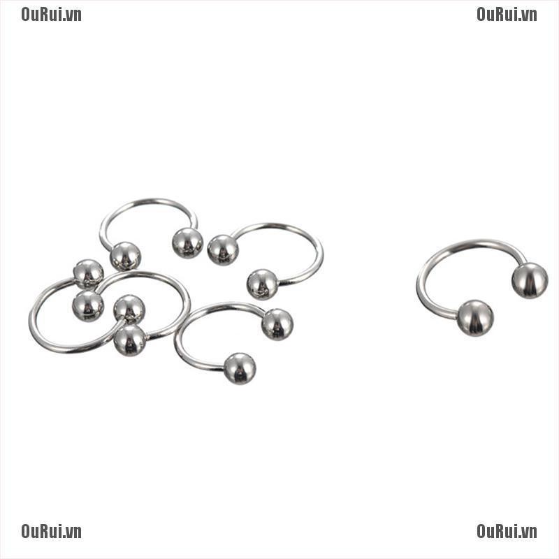 Bộ 10 Khuyên Xỏ Bằng Thép Không Gỉ Cá Tính Thời Trang