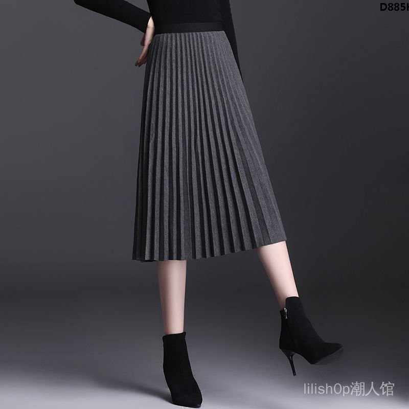 Chân Váy Chữ A Vải Len Mỏng Xếp Ly Lưng Cao Thời Trang 2020 | BigBuy360 - bigbuy360.vn