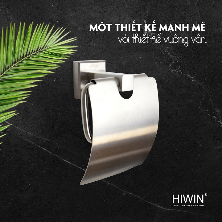 Lô giấy, hộp đựng giấy vệ sinh inox 304 mặt mờ HIWIN Y-334