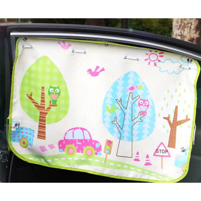 Rèm Vải Che Nắng Ô Tô Hàn Quốc Phối Hình Dễ Thương Có Gắc Hút | BigBuy360 - bigbuy360.vn