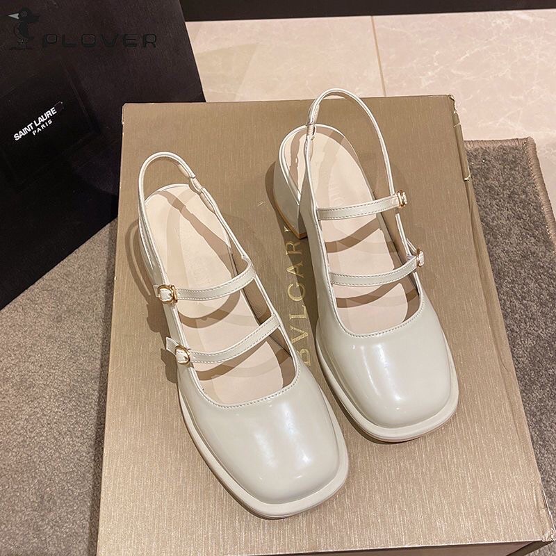 Giày xăng đan hở gót mũi vuông sang trọng , đế cao 5cm