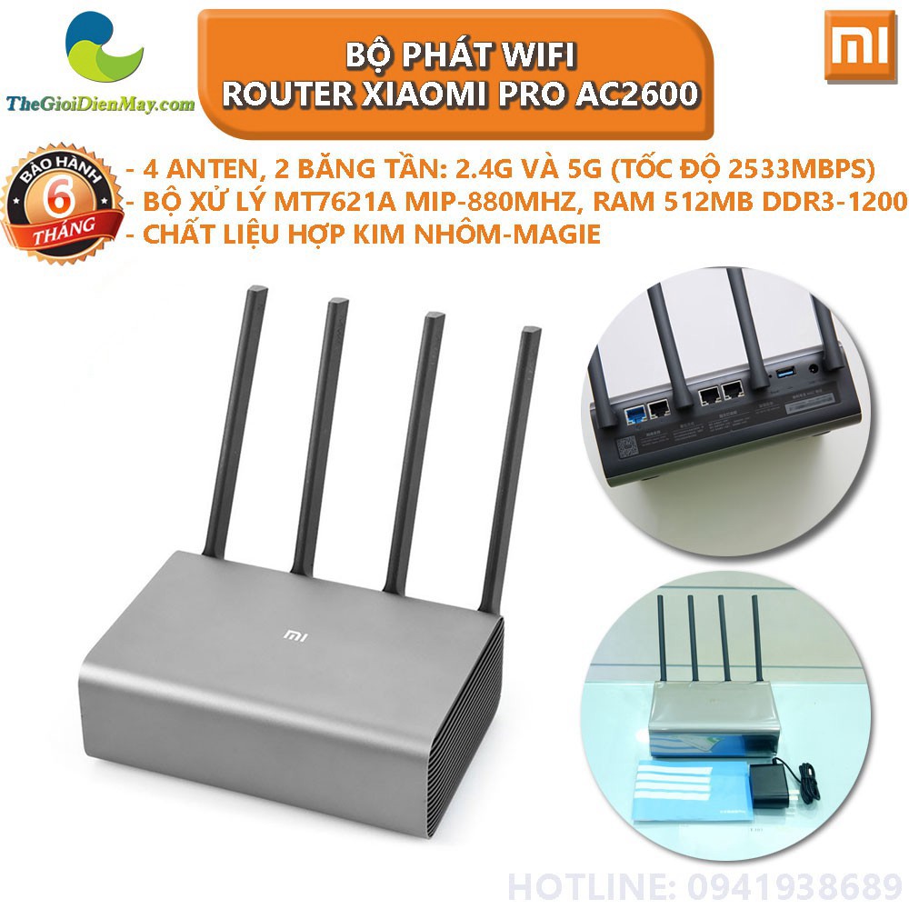 [SIÊU SALL ] Bộ phát sóng wifi Router Xiaomi Pro AC2600 - Bảo hành 6 tháng - Shop Thế Giới Điện Máy .