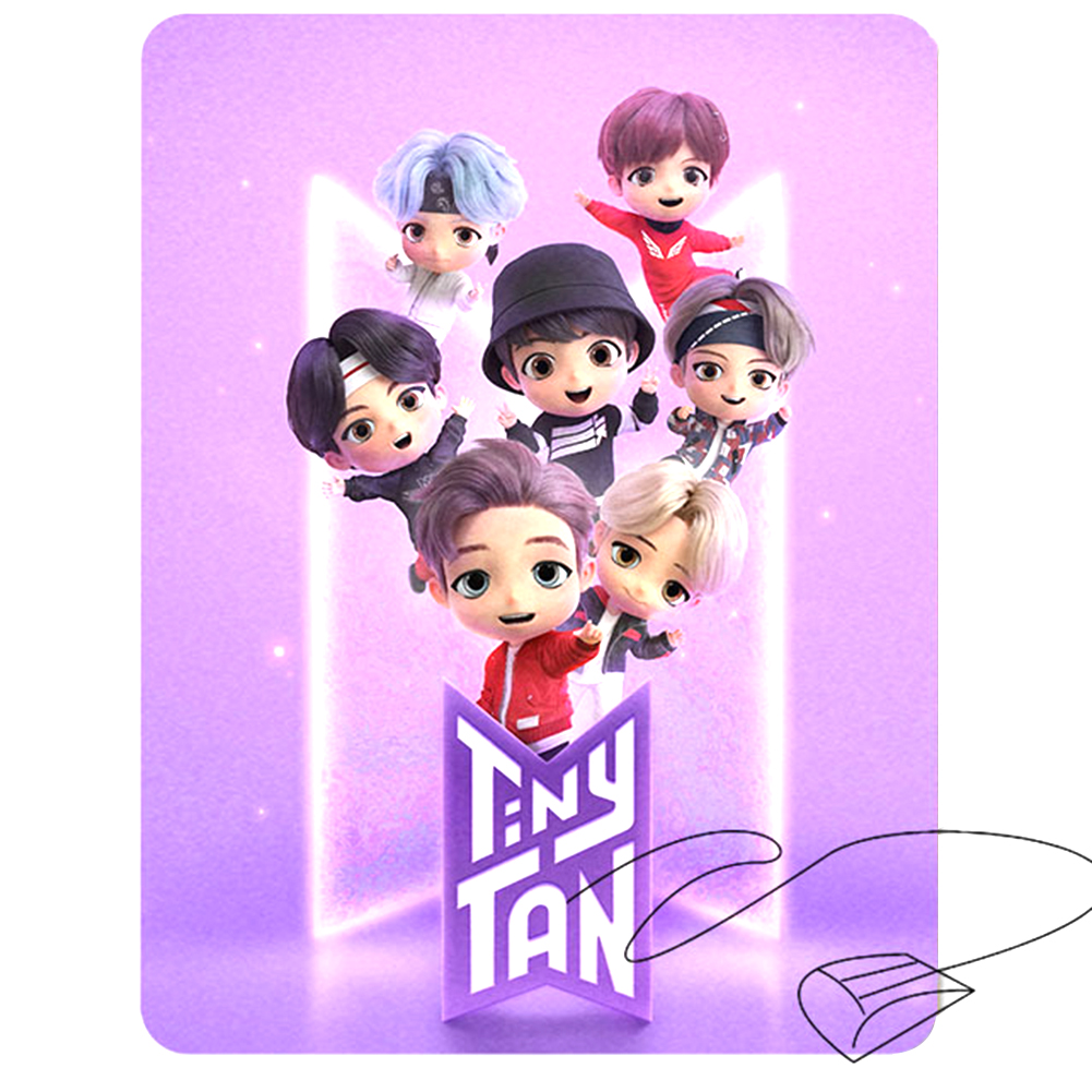 Tấm Lót Chuột Máy Tính Hình Chữ Nhật Họa Tiết Hoạt Hình Bts Bt21
