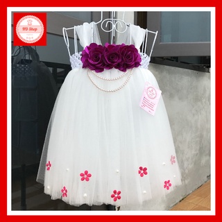 Đầm cho bé ❤️FREESHIP❤️ đầm bé gái trắng hoa cẩm nhí cho bé 1 tháng đến 5 tuổi