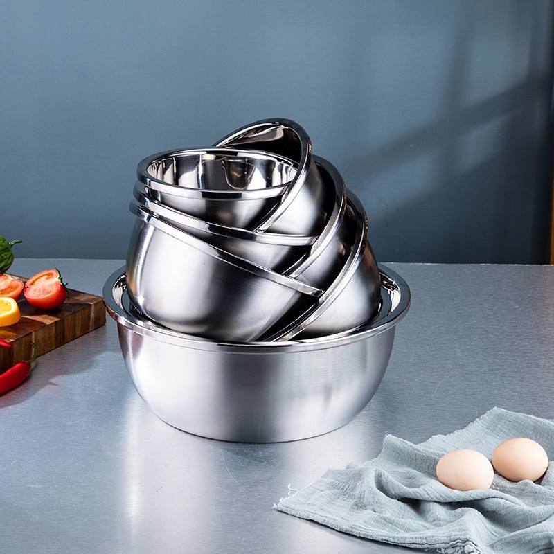 Thau Thố Trộn Salad Trộn Bột Chất Liệu Inox Sang Trọng Bền Đẹp Nhiều Kích Cỡ