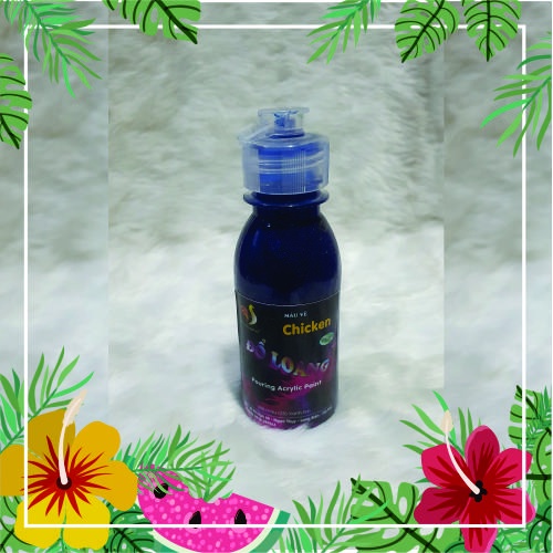 Màu Acrylic nhũ ánh kim Chicken 5D đổ màu loang tượng gấu Bearbrick, tập vẽ tranh chai 100ml