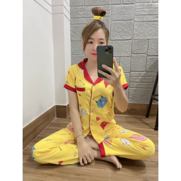 Xả kho đồ bộ ngủ pyjama tay ngắn quần dài siêu dễ thương | BigBuy360 - bigbuy360.vn