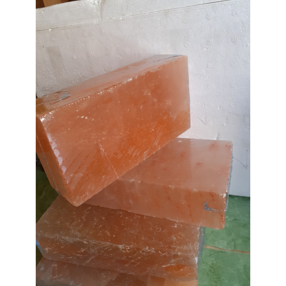 Đá muối mặt cong himalya, kích thước 20cm*20cm*5cm, loại dùng làm hộp xông chân đá muối himalya.