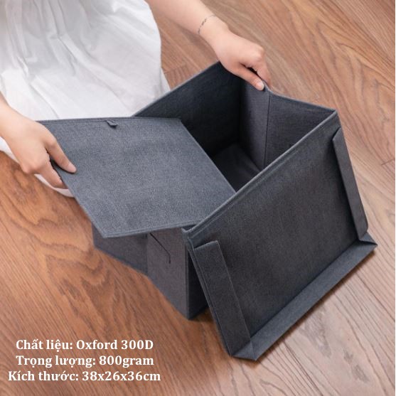 Hộp Đựng Đồ Đa Năng Có Nắp Phong Cách Nhật Tinh Tế, Sang Trọng Kích Thước 38x25x25cm Chính Hãng Amalife