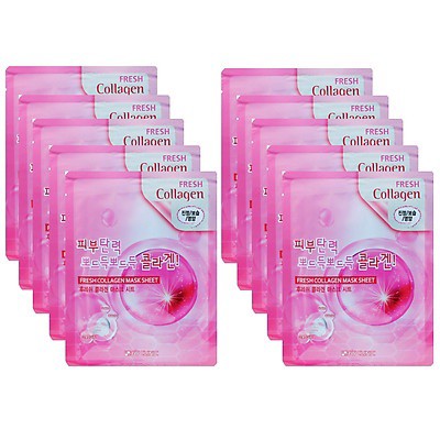 Combo 10 miếng mặt nạ collagen hàn quốc tăng đàn hồi làm da căng bóng  3W Clinic  Fresh Collagen Mask  Sheet 23g