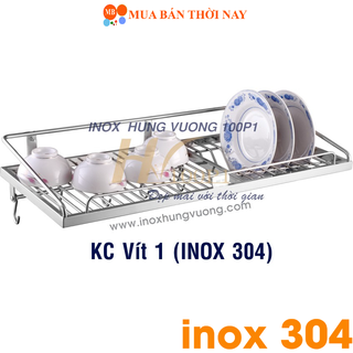 Kệ Chén Bát Đa Năng 1 Tầng Dạng Vít Tường Inox 304 Cao Cấp KC 10
