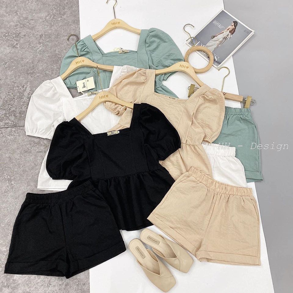 Set babydoll cộc tay cho nữ