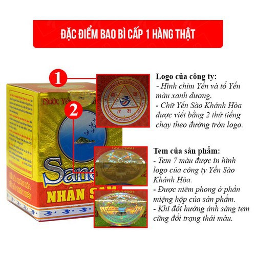 Combo 6 hũ nước yến sào Sanest nhân sâm Fucoidan 70ml, yến sâm Khánh Hòa, PP Sâm Yến