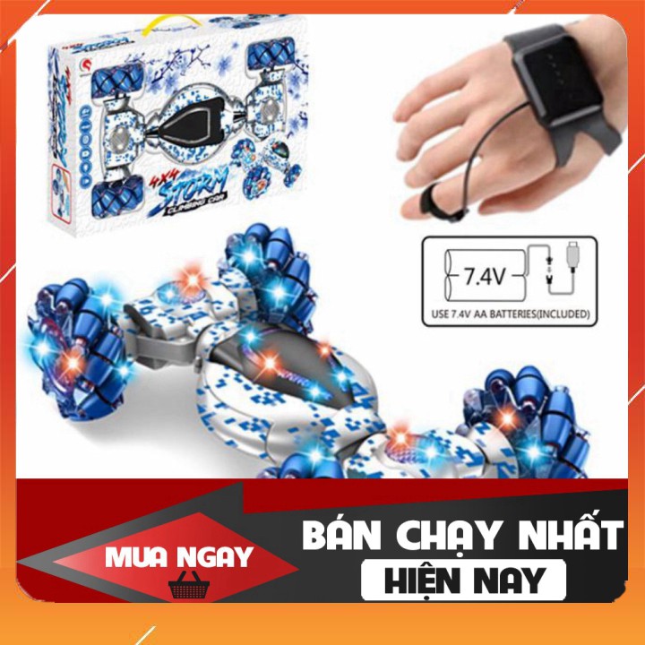 HOT - Xe Điều Khiển Địa Hình 4WD 2 Chế Độ Remote Và Tay Có Cảm Biến và Tắt mở âm thanh