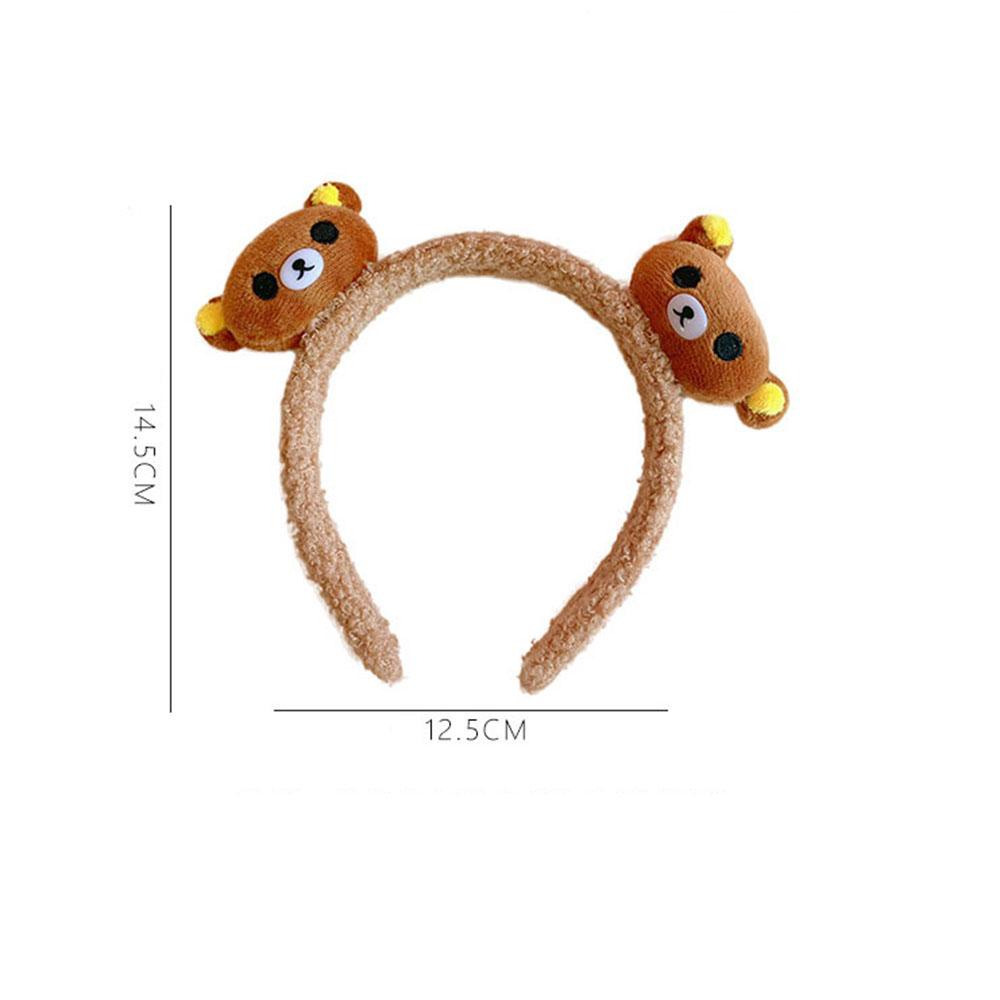 Băng Đô Cài Tóc Rửa Mặt Trang Điểm Hình Thú Nhồi Bông Màu Ngà Dễ Thương Cho Bạn Gái