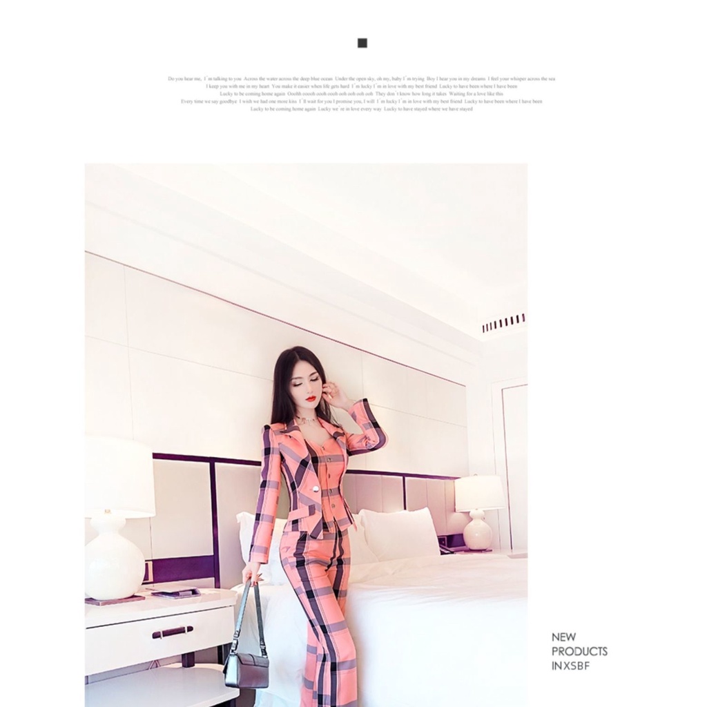 Bộ Trang Phục Hai Mảnh Họa Tiết Kẻ Sọc Thời Trang Mùa Thu 2021