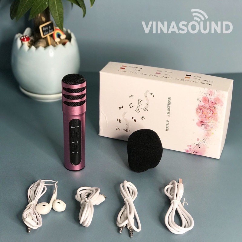Micro Livestream C7 Loại 1,Thu Âm Hát Karaoke Livestream 3 in 1 - Chính hãng - Bh 12 tháng
