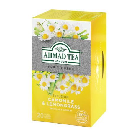 Trà thảo mộc Hoa Cúc và Sả 30g  - Ahmad Camomile & Lemongrass 30g/20bags (túi lọc có bao thiếc - 20 túi/hộp)