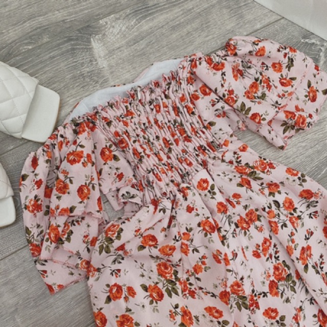 ĐẦM HOA TRỄ VAI 2 MÀU MỚI