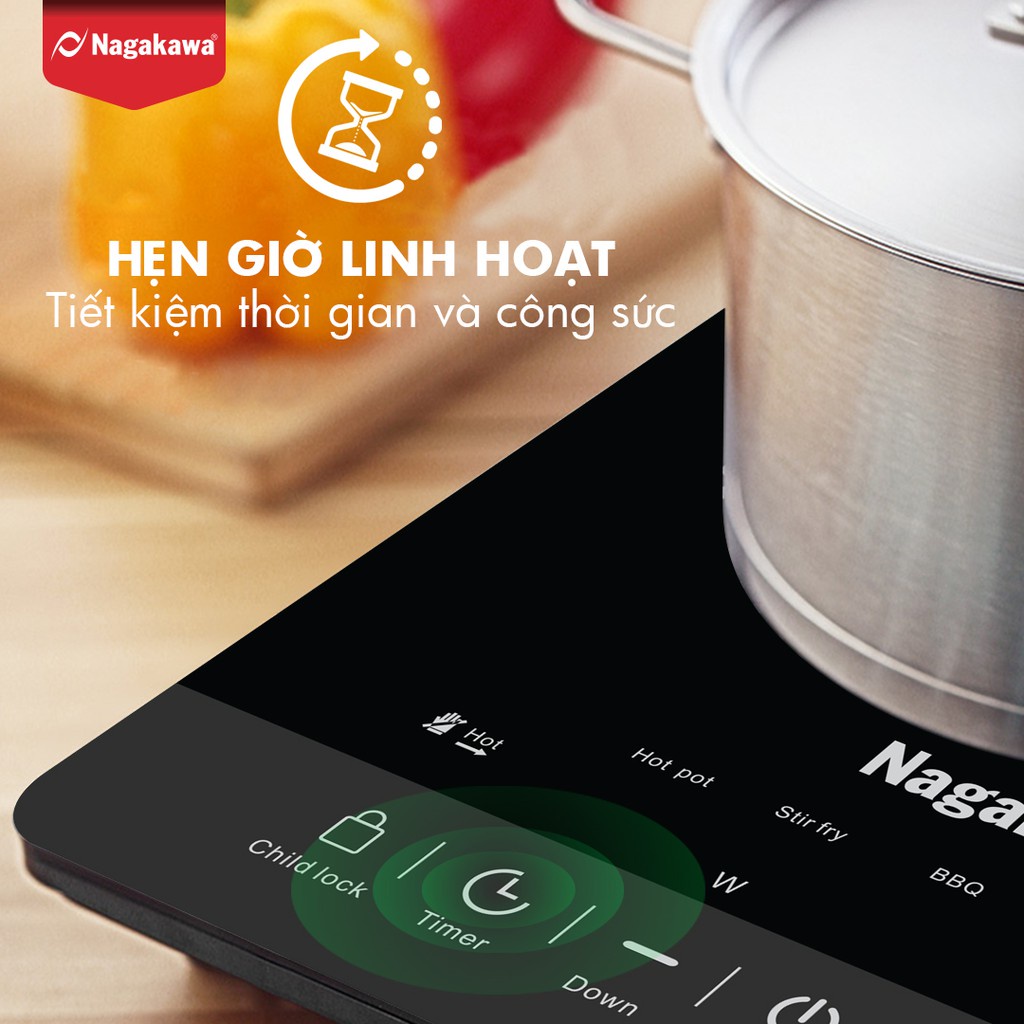 Bếp hồng ngoại Nagakawa NAG0707, Dùng cho mọi loại nồi, Công suất lớn, Bỏa hành 12 thángCao cấp