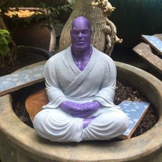 Tượng thanos ngồi thiền trang trí hồ cá hồ thuỷ sinh tiểu cảnh hồ bán cạn