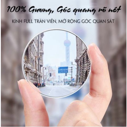 Gương Cầu Lồi ,gương lồi có viền gắn kính hậu xe ô tô, xe hơi xoay 360 độ xóa điểm mù tráng bạc