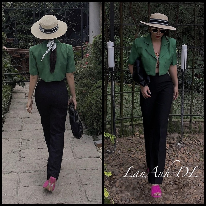 Áo vest tay ngắn dáng croptop